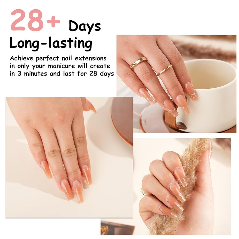 eodci 60g Rouge Neutral Color Poly Nail Gel, Poly Extension Gel Nail Art Acrylic Extension, Tube Extension Spring Gel Nail Builder for Women as Easter Poly Nail Gel - Image 3